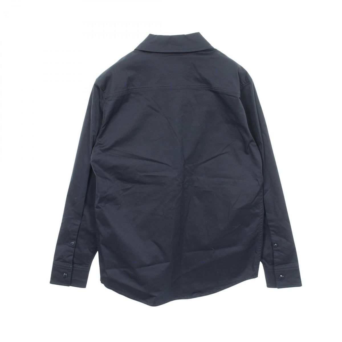 MONCLER Logo Embroidery Zip-Up Cotton Button Up Blue Shirt Size XS