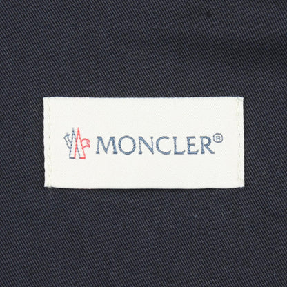 MONCLER Logo Embroidery Zip-Up Cotton Button Up Blue Shirt Size XS