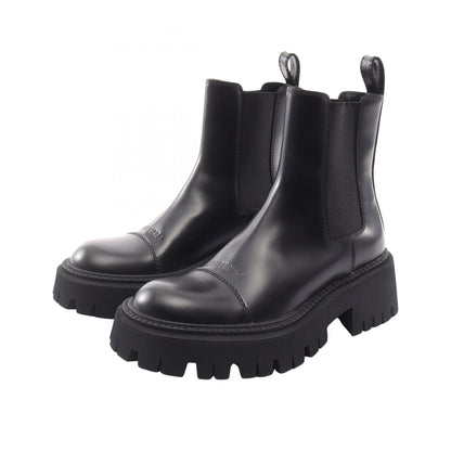 BALENCIAGA Black TRACTOR Leather Boots Size 36