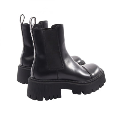 BALENCIAGA Black TRACTOR Leather Boots Size 36