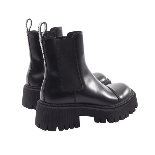 BALENCIAGA Black TRACTOR Leather Boots Size 36
