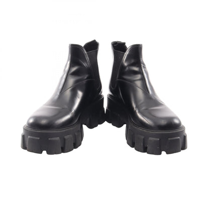 PRADA Black Monolith Brushed Leather Boots Size 38