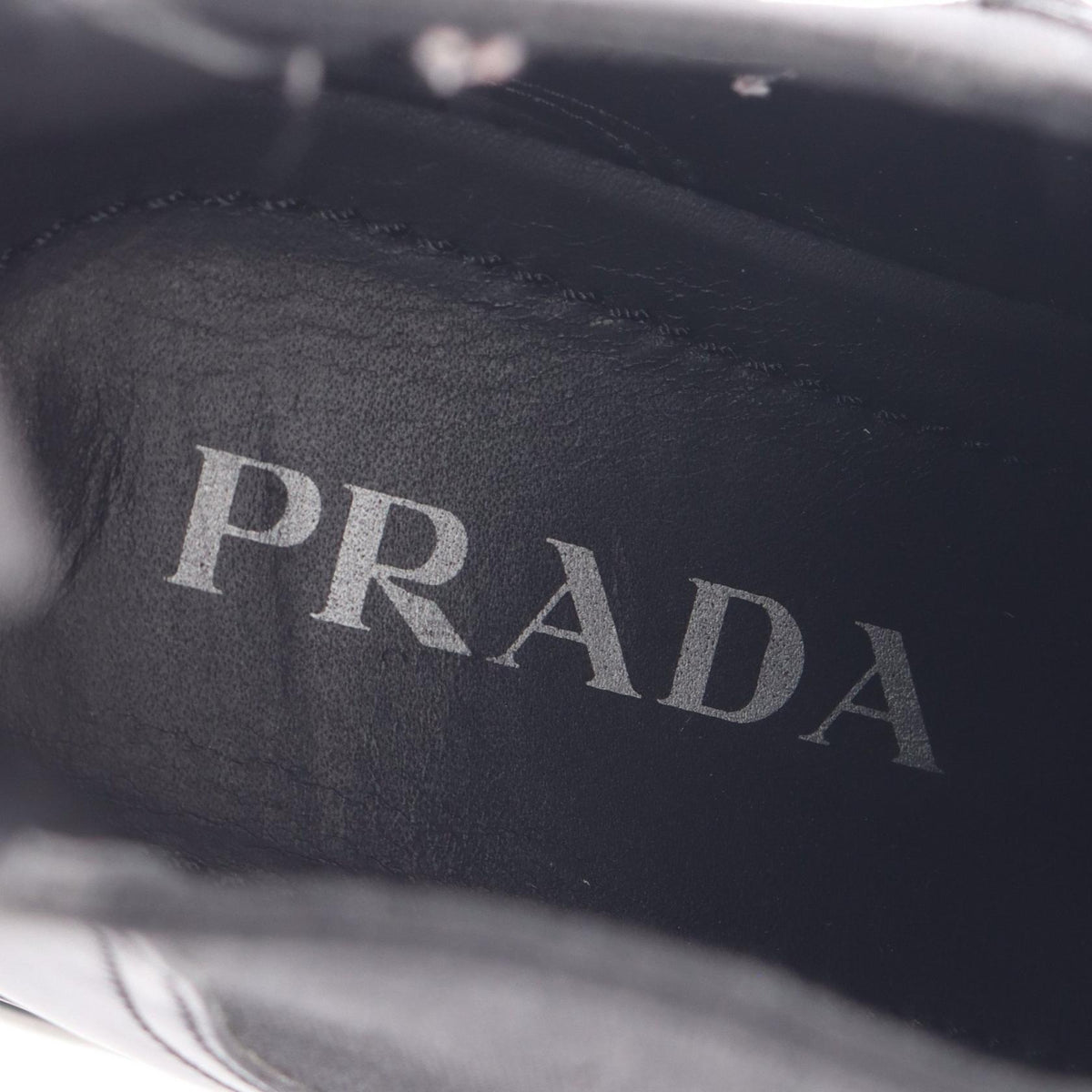 PRADA Black Monolith Brushed Leather Boots Size 38
