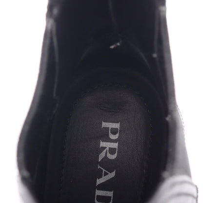PRADA Black Monolith Brushed Leather Boots Size 38