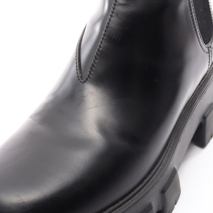 PRADA Black Monolith Brushed Leather Boots Size 38