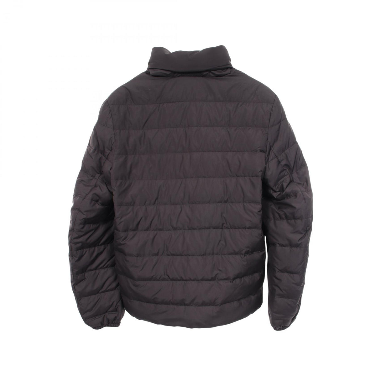 PRADA Hooded Triangle Logo Poly Down Jacket Black Size 48