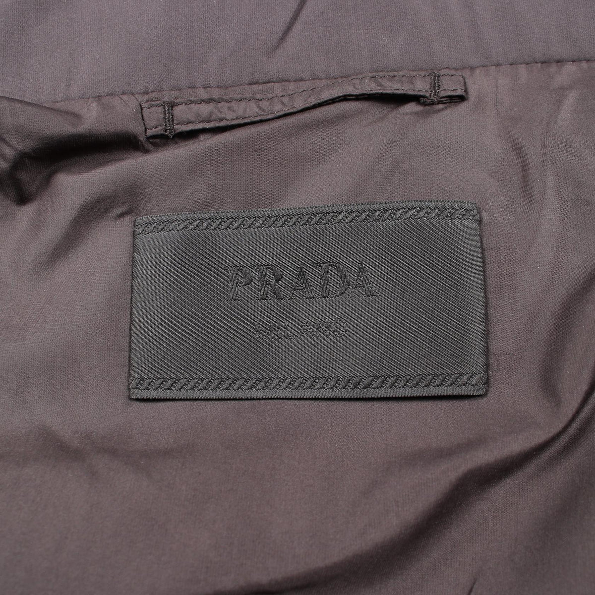PRADA Hooded Triangle Logo Poly Down Jacket Black Size 48