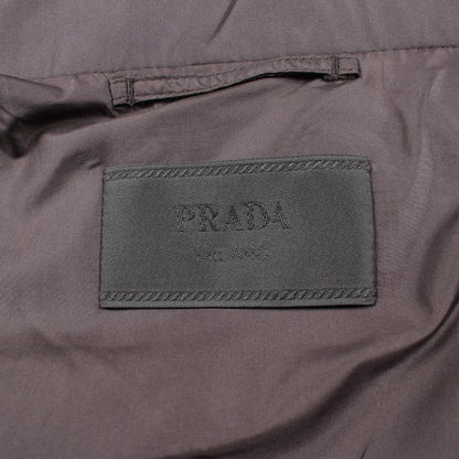 PRADA Hooded Triangle Logo Poly Down Jacket Black Size 48