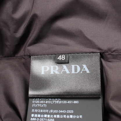 PRADA Hooded Triangle Logo Poly Down Jacket Black Size 48