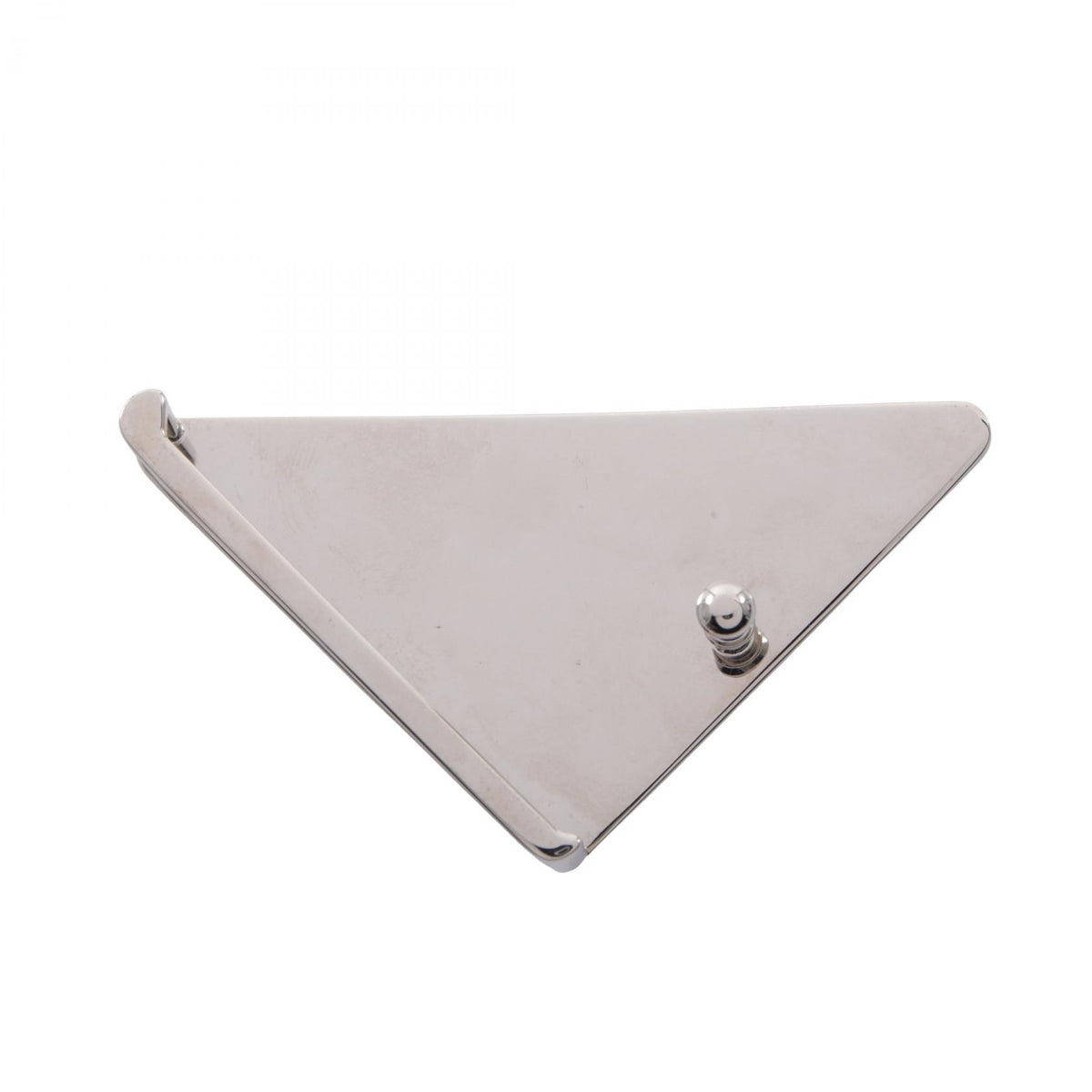 PRADA Triangle Logo Metal Belt Buckle White Silver