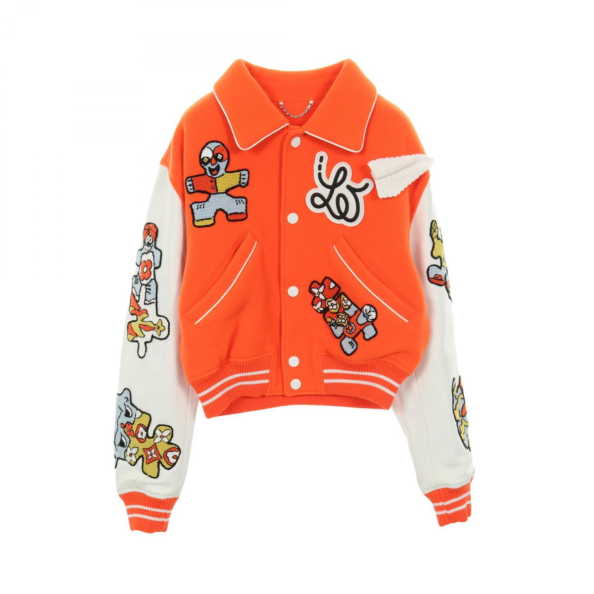 LOUIS VUITTON Mini Varsity Wool Jacket Orange Size 46
