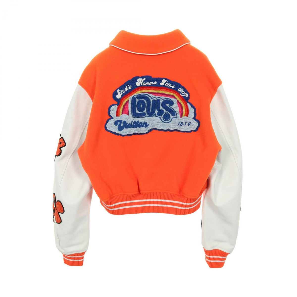 LOUIS VUITTON Mini Varsity Wool Jacket Orange Size 46