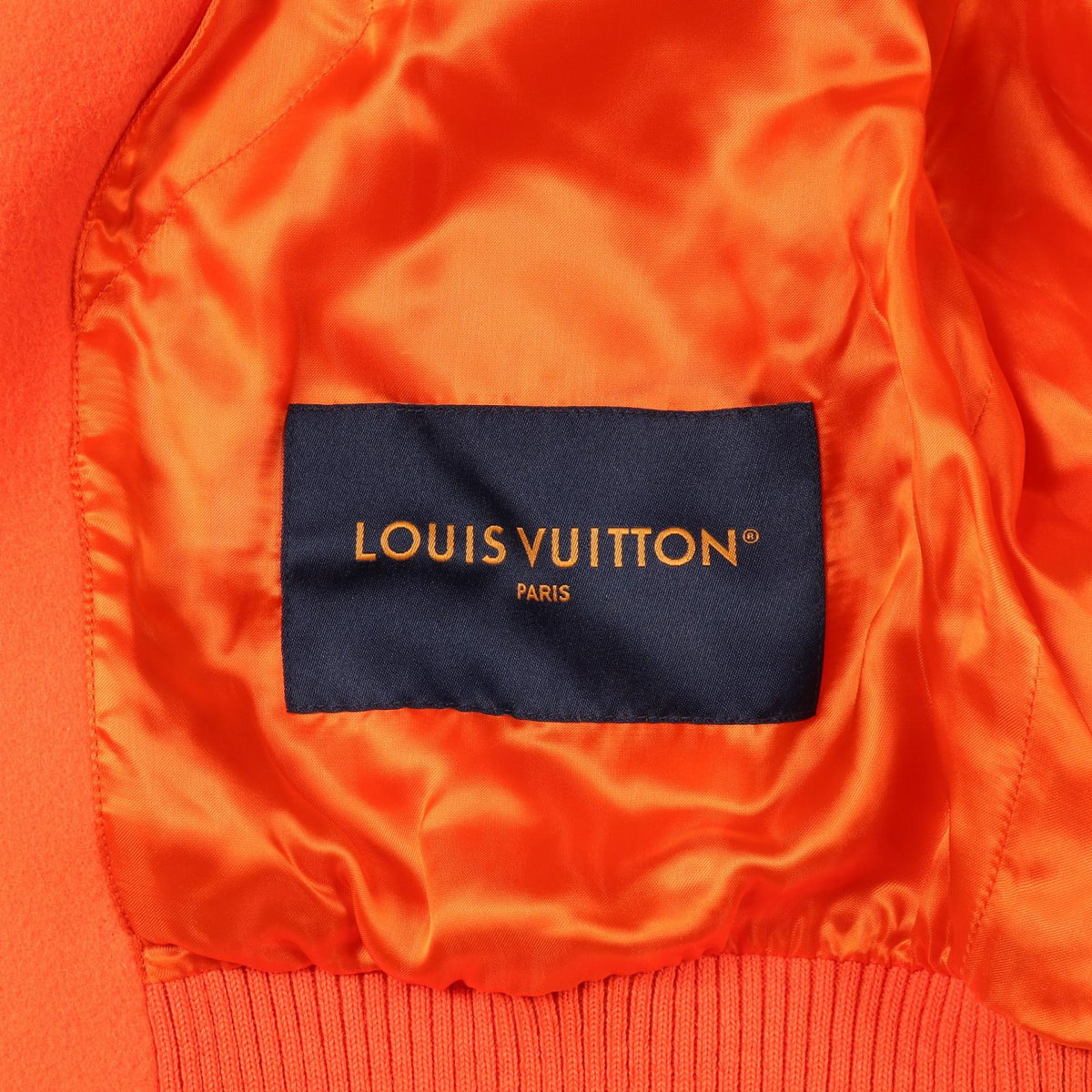LOUIS VUITTON Mini Varsity Wool Jacket Orange Size 46