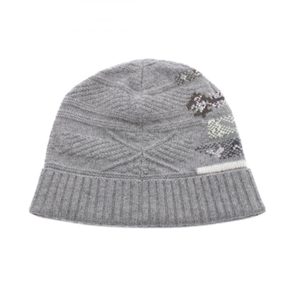 HERMES Sellier Button Wool Cashmere Knit Cap Size S