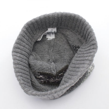 HERMES Sellier Button Wool Cashmere Knit Cap Size S