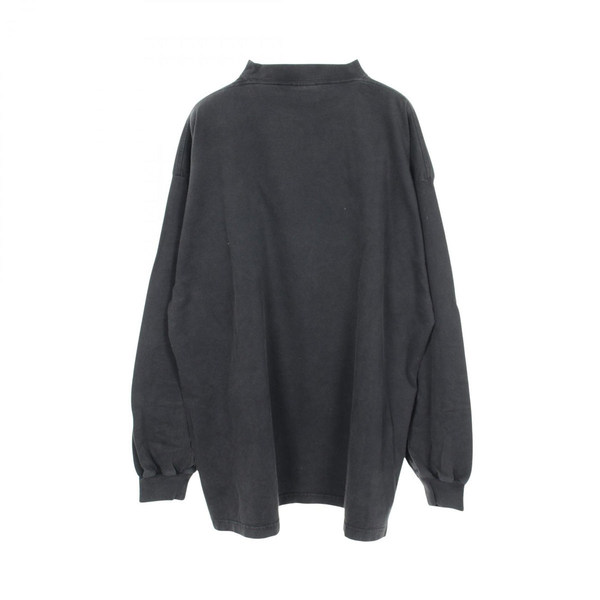 BALENCIAGA Logo Embroidered Cotton Long Sleeve T-Shirt Gray Size 3