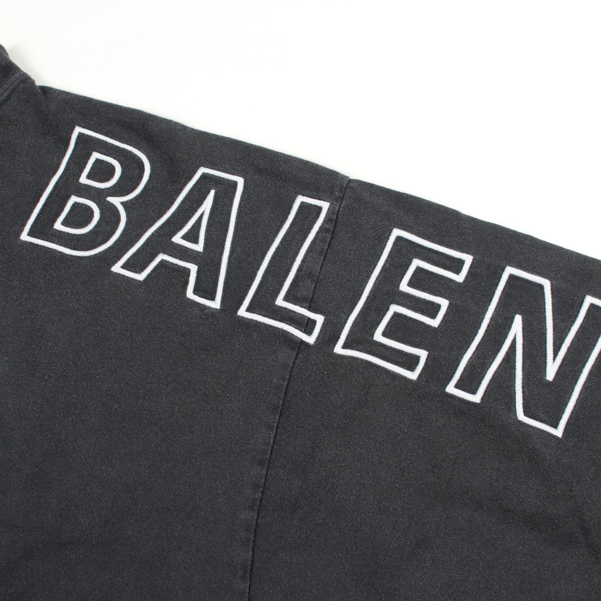 BALENCIAGA Logo Embroidered Cotton Long Sleeve T-Shirt Gray Size 3