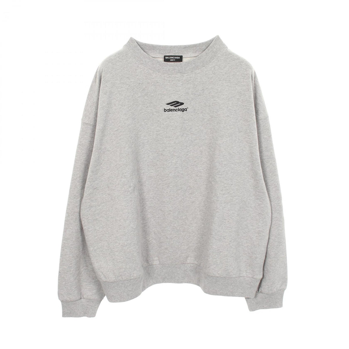 BALENCIAGA Logo Embroidery Sweatshirt Cotton Gray Size XL
