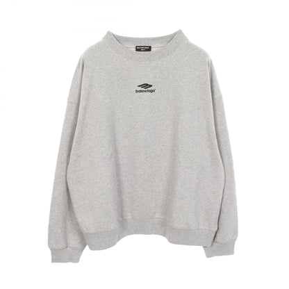 BALENCIAGA Logo Embroidery Sweatshirt Cotton Gray Size XL