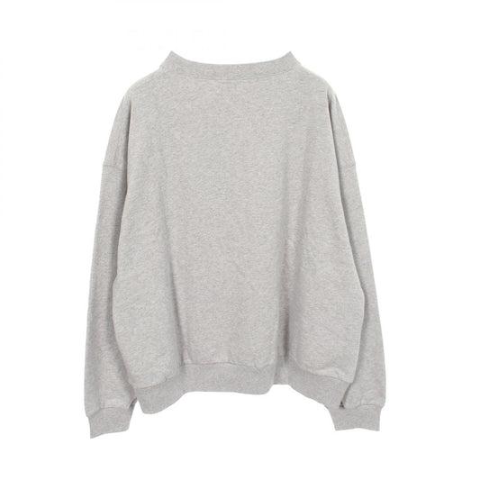 BALENCIAGA Logo Embroidery Sweatshirt Cotton Gray Size XL