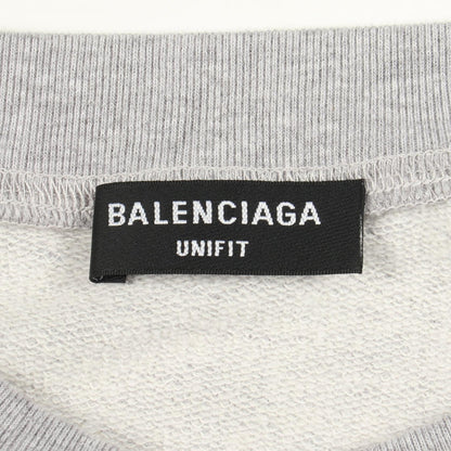 BALENCIAGA Logo Embroidery Sweatshirt Cotton Gray Size XL