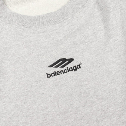 BALENCIAGA Logo Embroidery Sweatshirt Cotton Gray Size XL