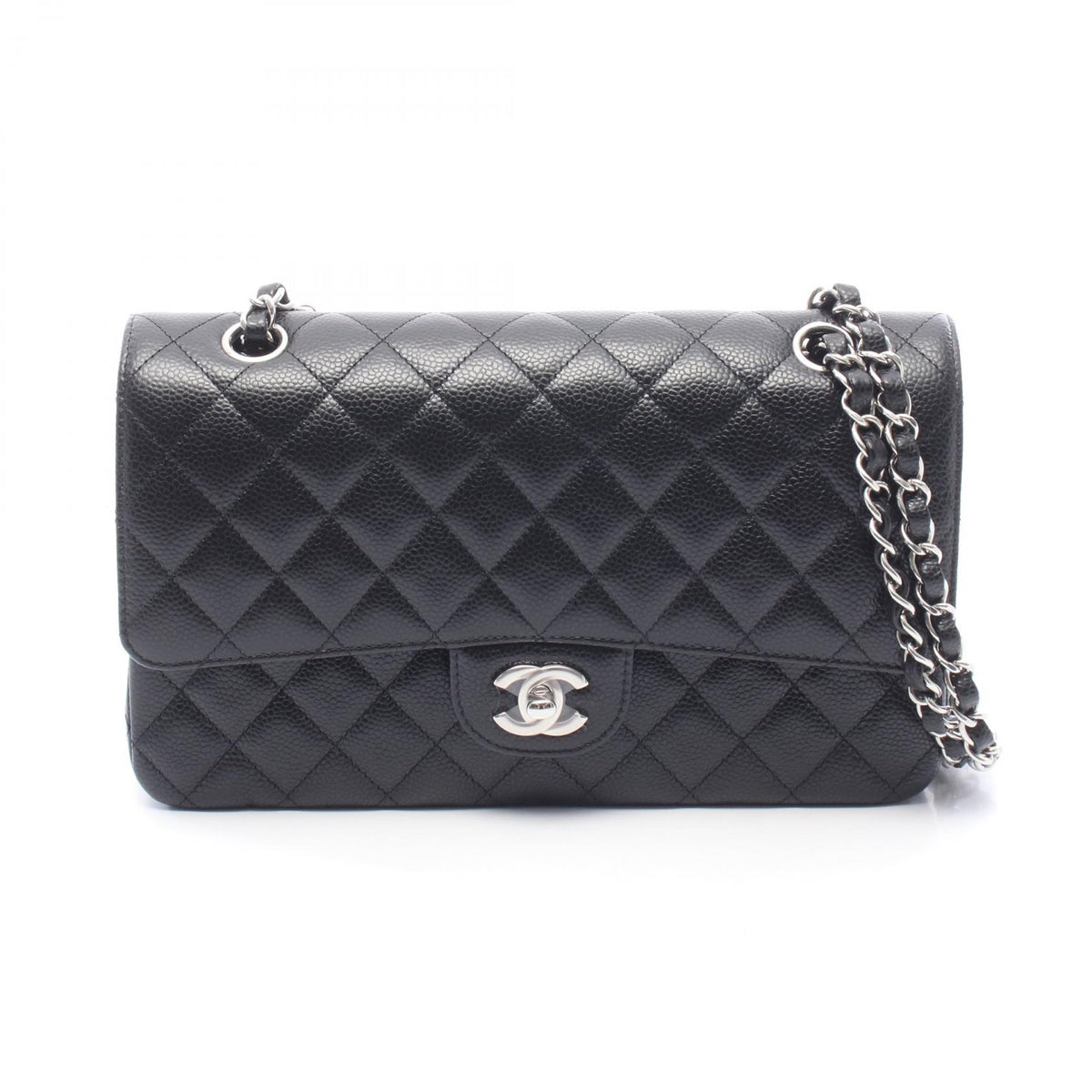 CHANEL Black Caviar Skin Shoulder Bag