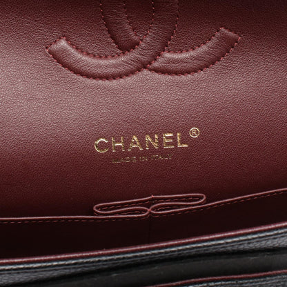 CHANEL Black Caviar Skin Matelasse Gold HW Shoulder Bag