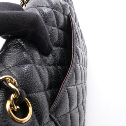 CHANEL Black Caviar Skin Matelasse Gold HW Shoulder Bag