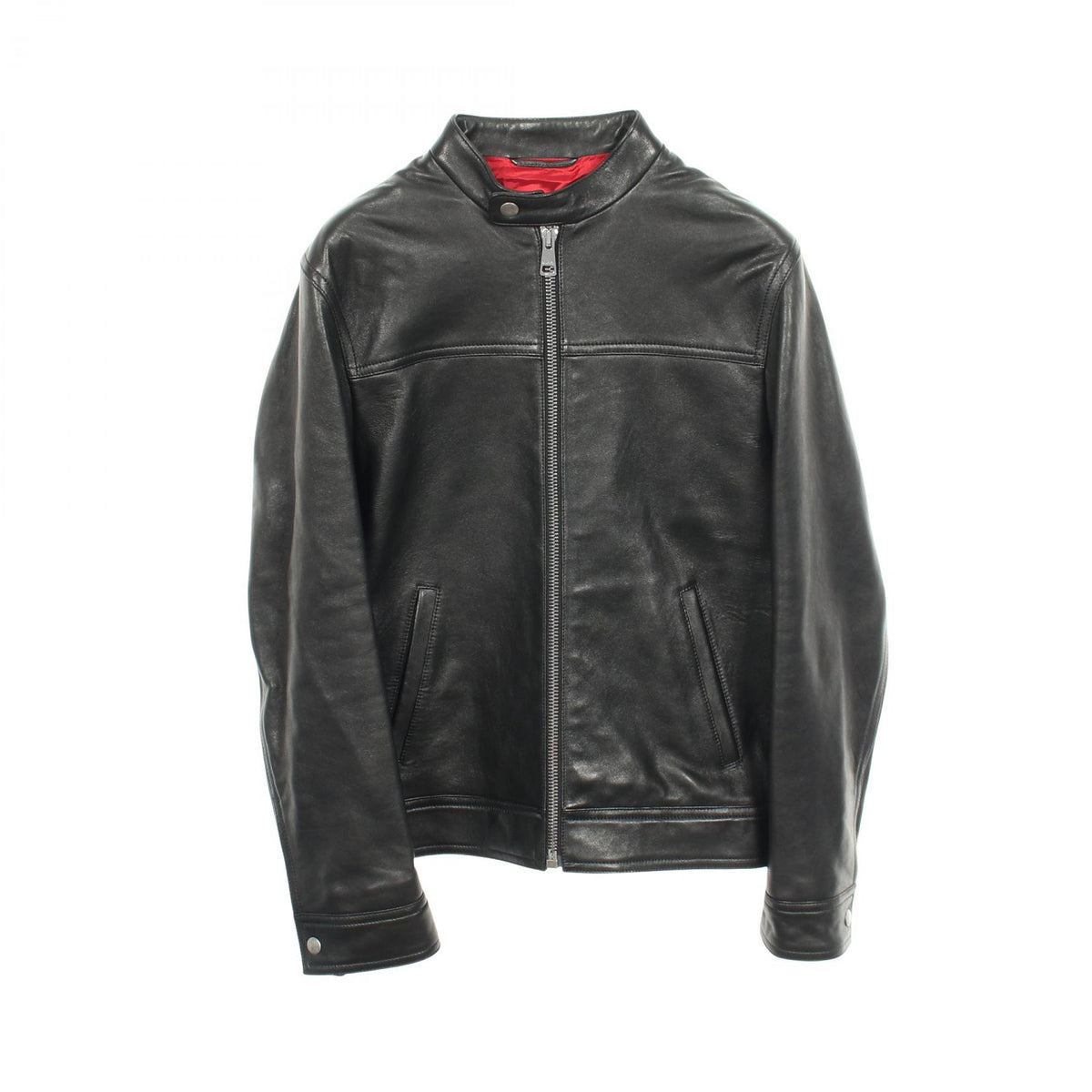 GUCCI Single Leather Riders Jacket Black Size 44