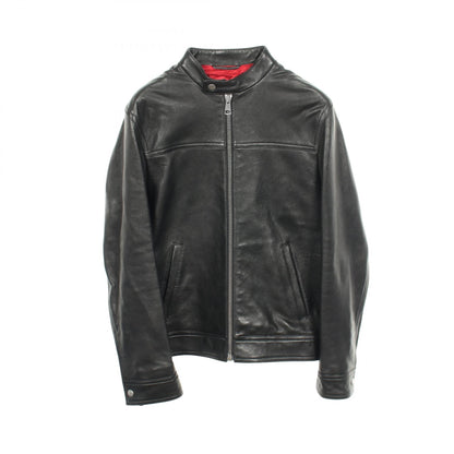 GUCCI Single Leather Riders Jacket Black Size 44