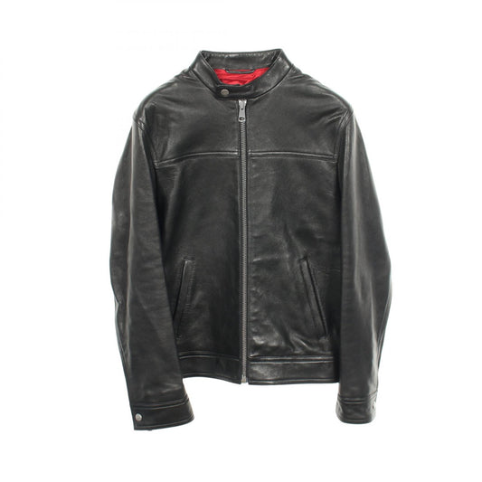 GUCCI Single Leather Riders Jacket Black Size 44