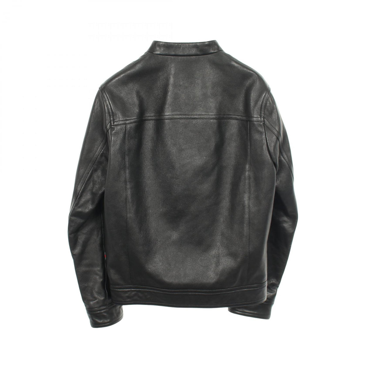 GUCCI Single Leather Riders Jacket Black Size 44
