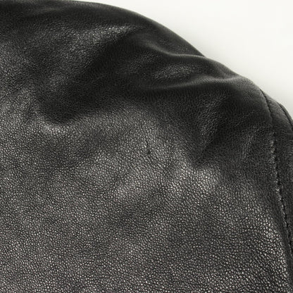 GUCCI Single Leather Riders Jacket Black Size 44