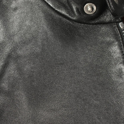 GUCCI Single Leather Riders Jacket Black Size 44