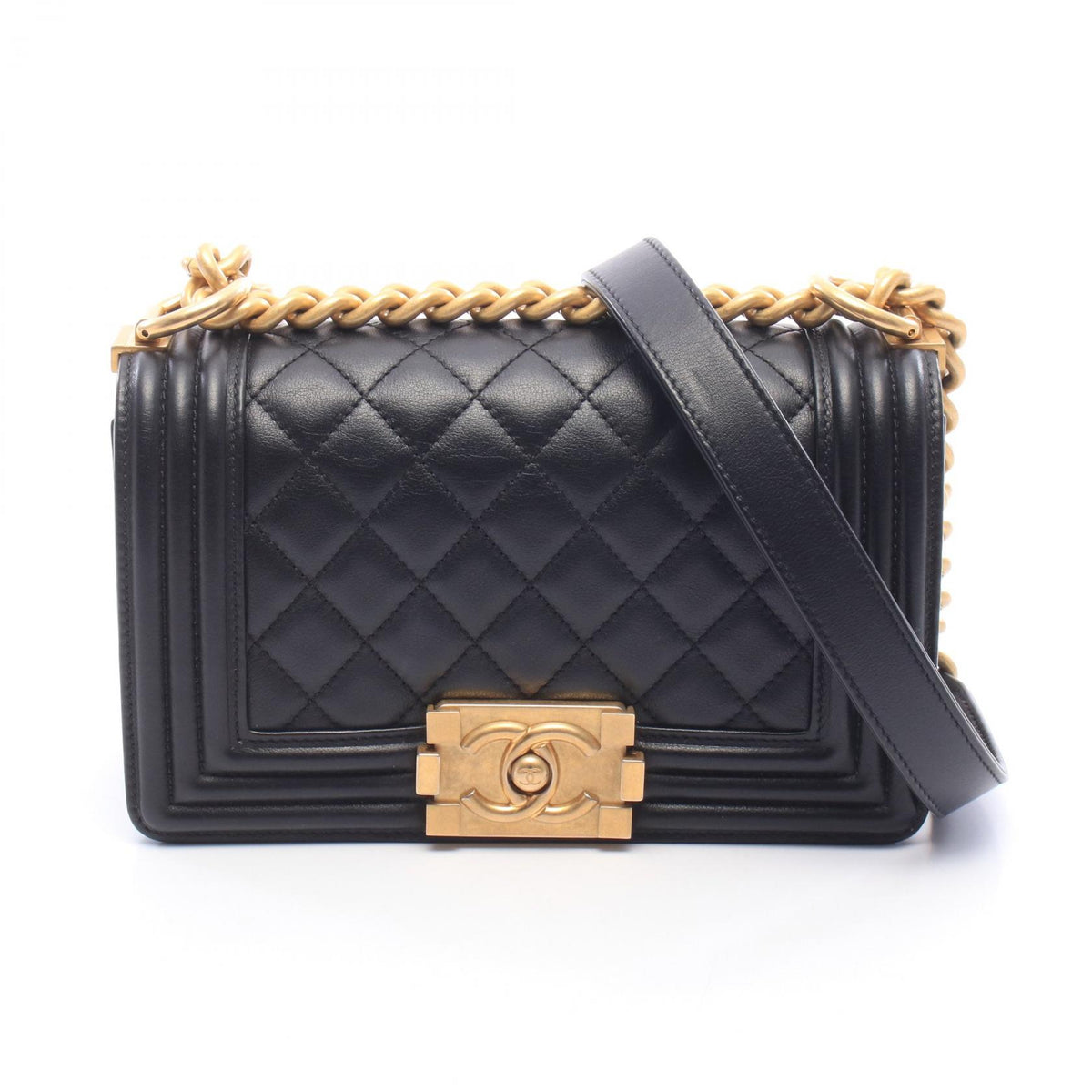 CHANEL Boy Chanel Leather Bag Black