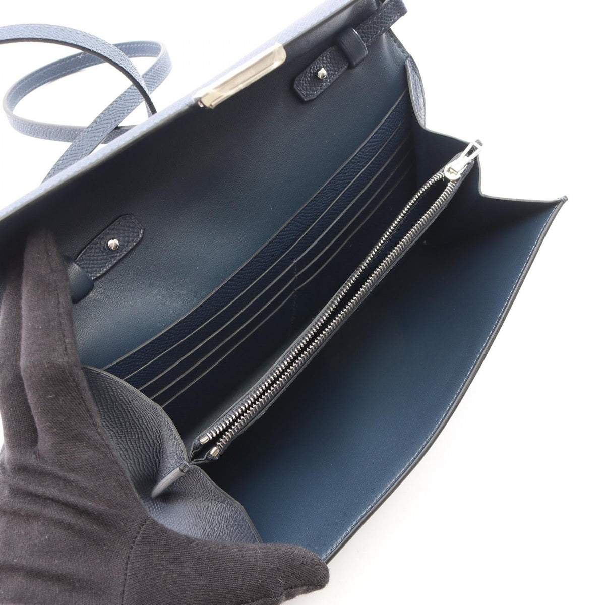 HERMES Navy Blue Constance Shoulder Bag