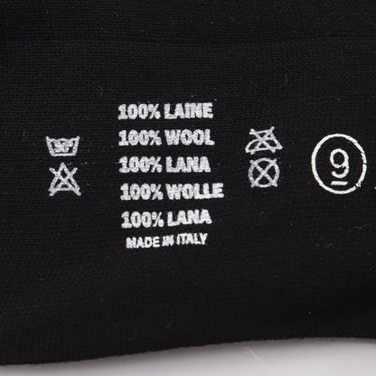 HERMES Mi-Bas Brode H Wool Socks Black Size 9