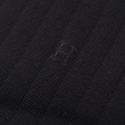 HERMES Mi-Bas Brode H Wool Socks Black Size 9