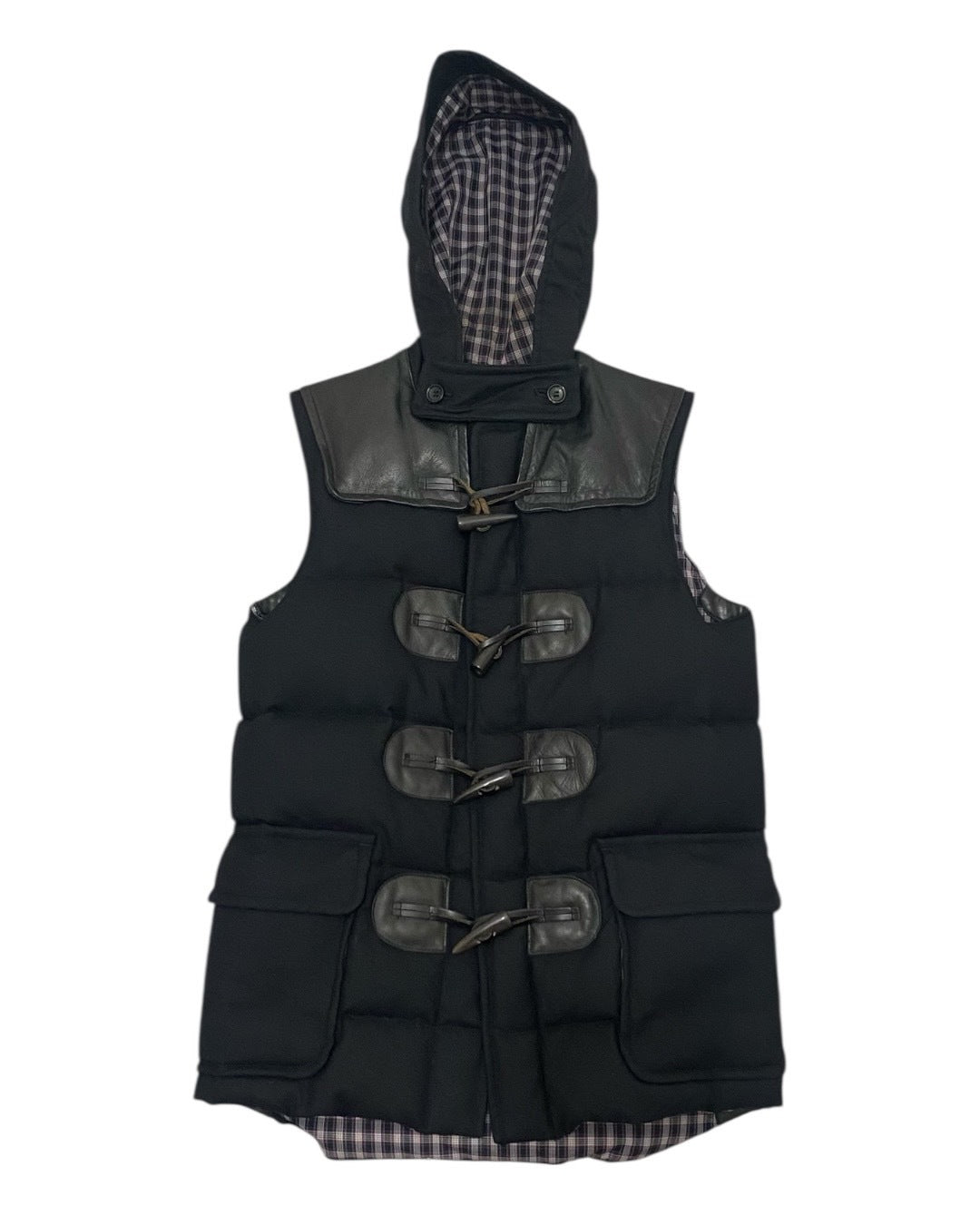 JUNYA WATANABE MAN Hooded Puffer Vest Toggle Black