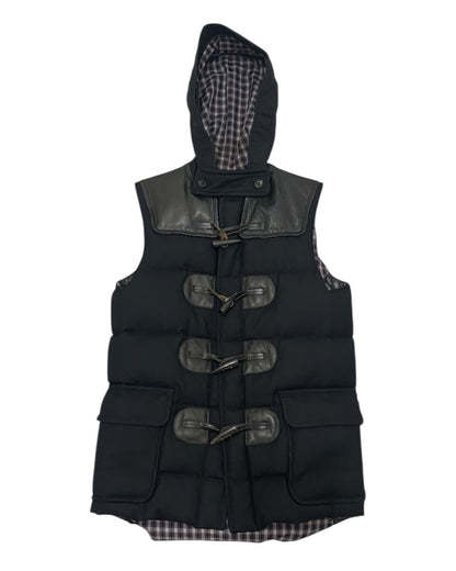 JUNYA WATANABE MAN Hooded Puffer Vest Toggle Black