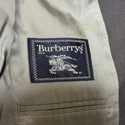 Burberrys 90s Blue-Gray Wool Tailored Jacket