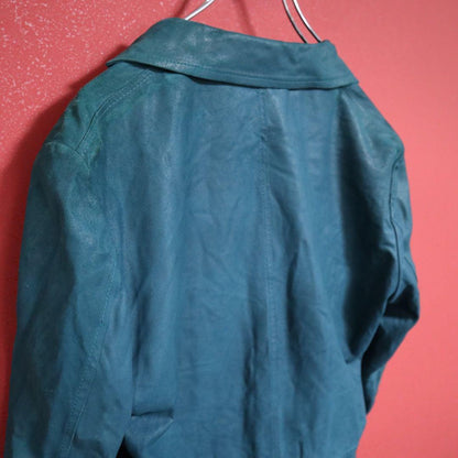 Vintage EMMETI Turquoise Blue Lamb Leather 3-Button Size 44