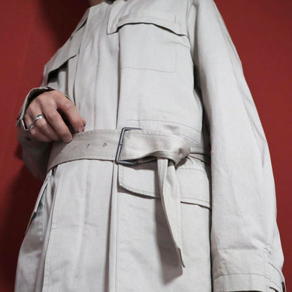 Jil Sander Work Design Belted Long Coat Size 46