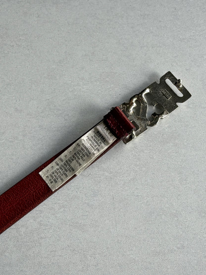 DIESEL Logo Buckle Leather Belt Size 80