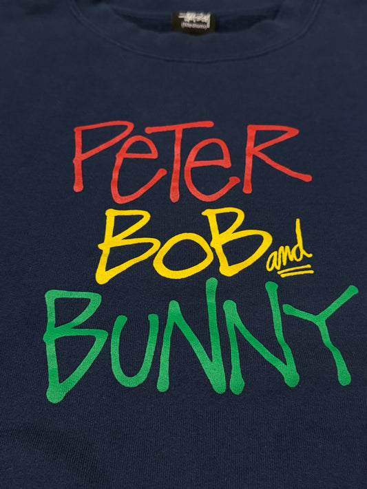 Stussy Peter Bob and Bunny Navy Hoodie Size M