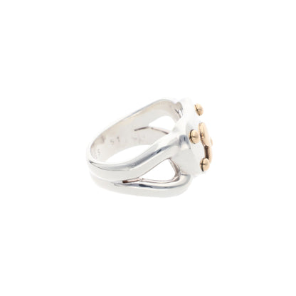 Hermes HERMÈS 925 Silver Gold Ring
