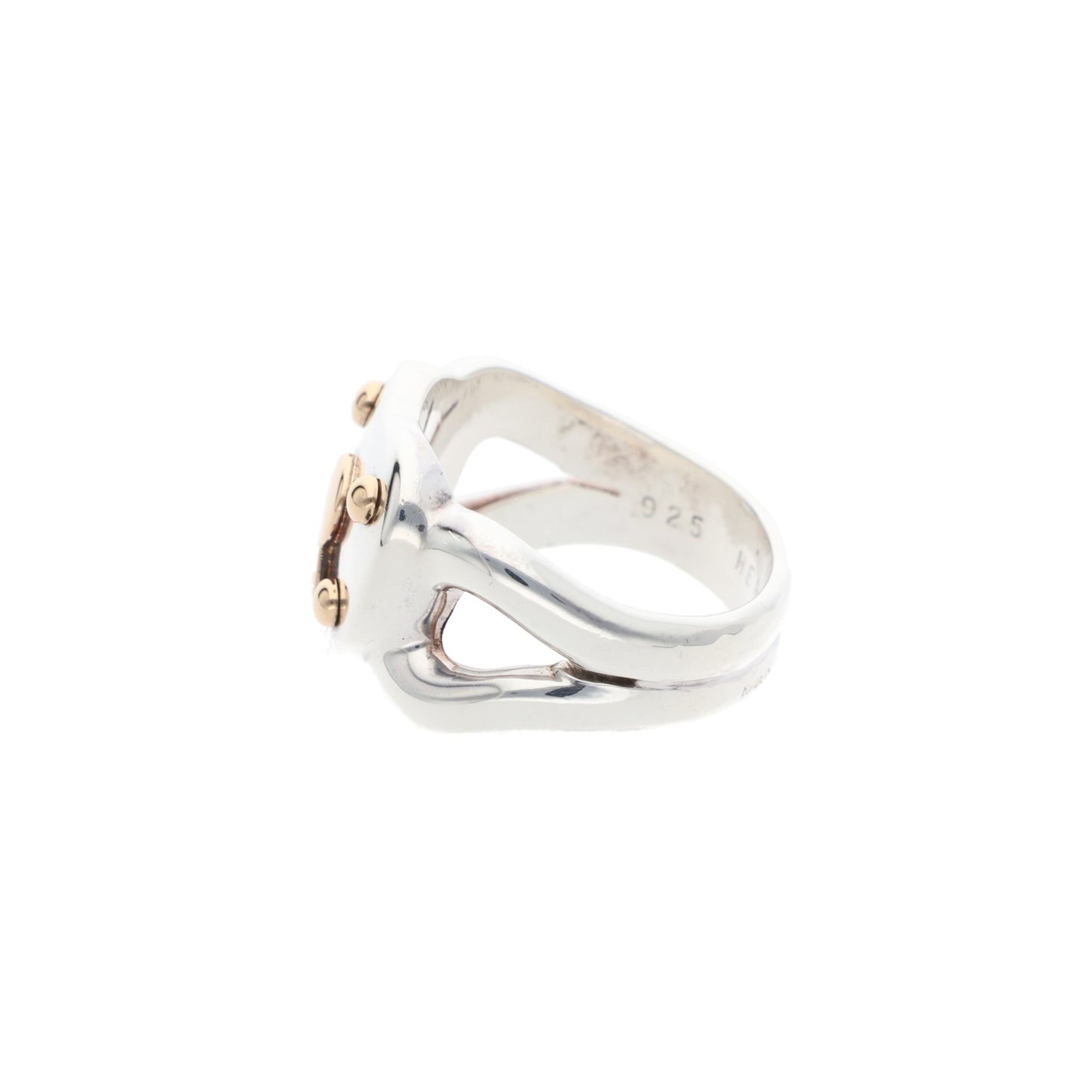Hermes HERMÈS 925 Silver Gold Ring