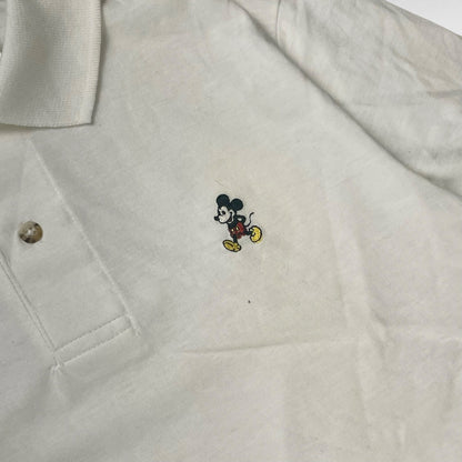 Disney 90s Short Sleeve Polo Shirt White Size M