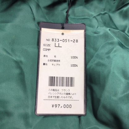 BALENCIAGA SPORTS Green Wool BB Logo Bomber Jacket Size LL